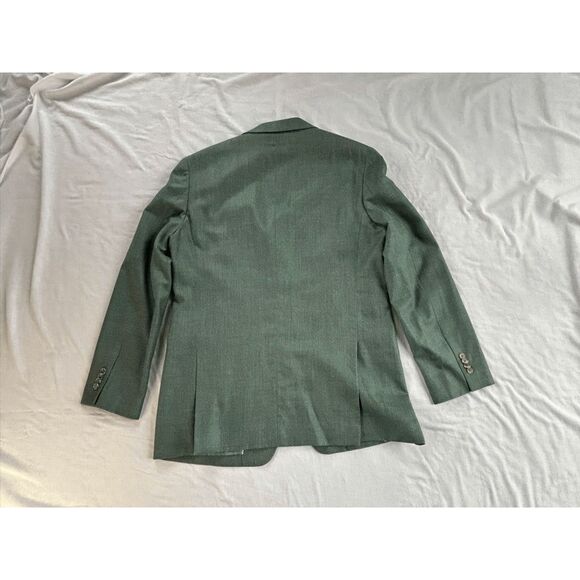 Jos. A Bank Sports Coat/Blazer 42 Long Silk/Wool Blend Dark Green Tailored Fit - Picture 7 of 11